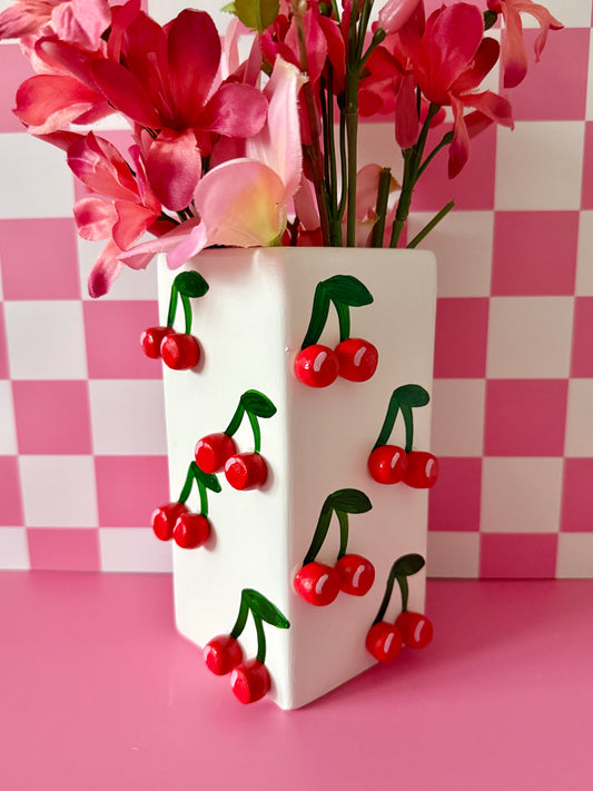 Mini Cherry Ceramic Vase