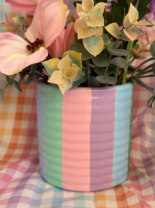 Pastel Cloud Stripe Plant Pot