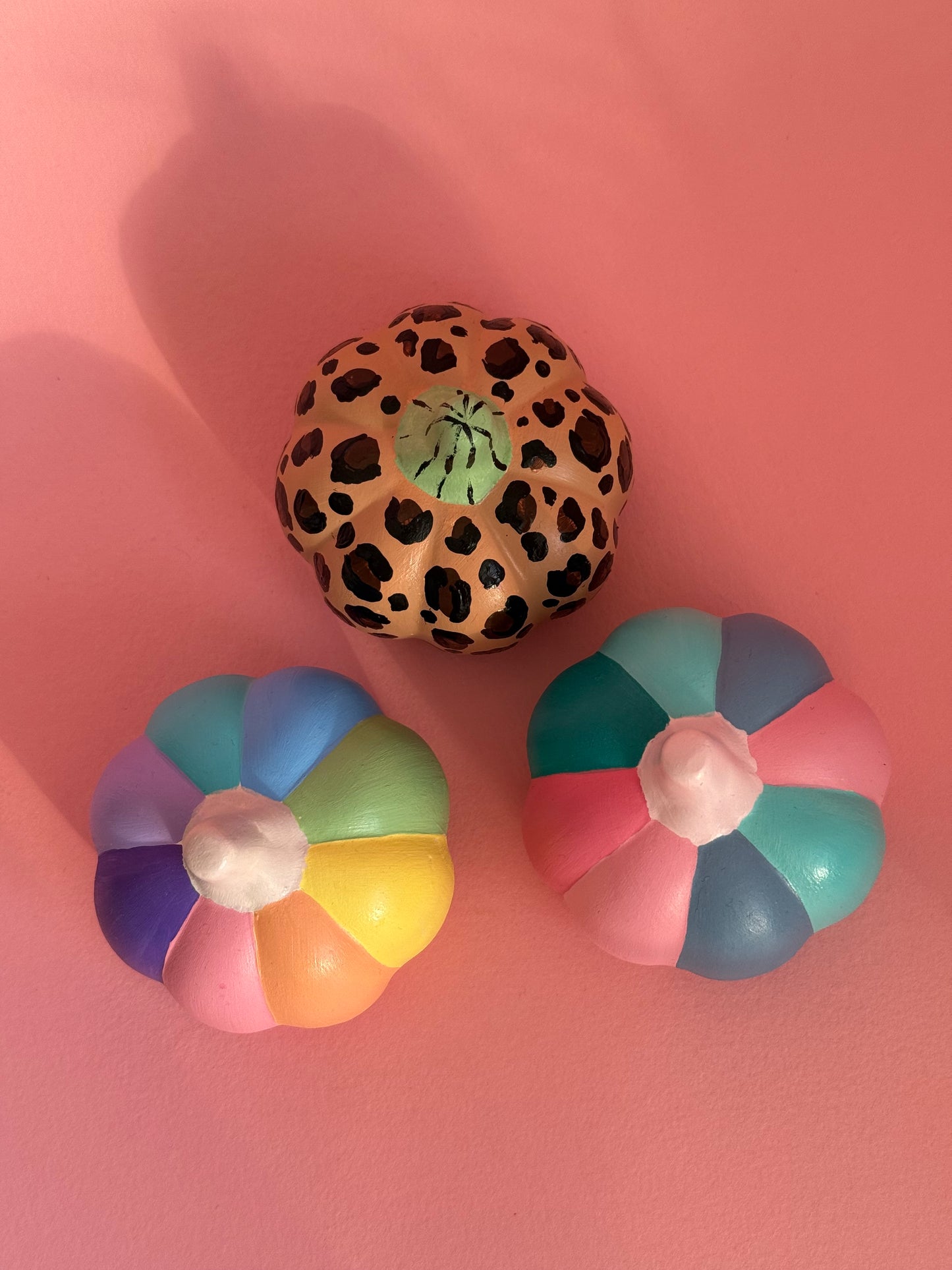 Rainbow Ceramic Pumpkin Hand Painted