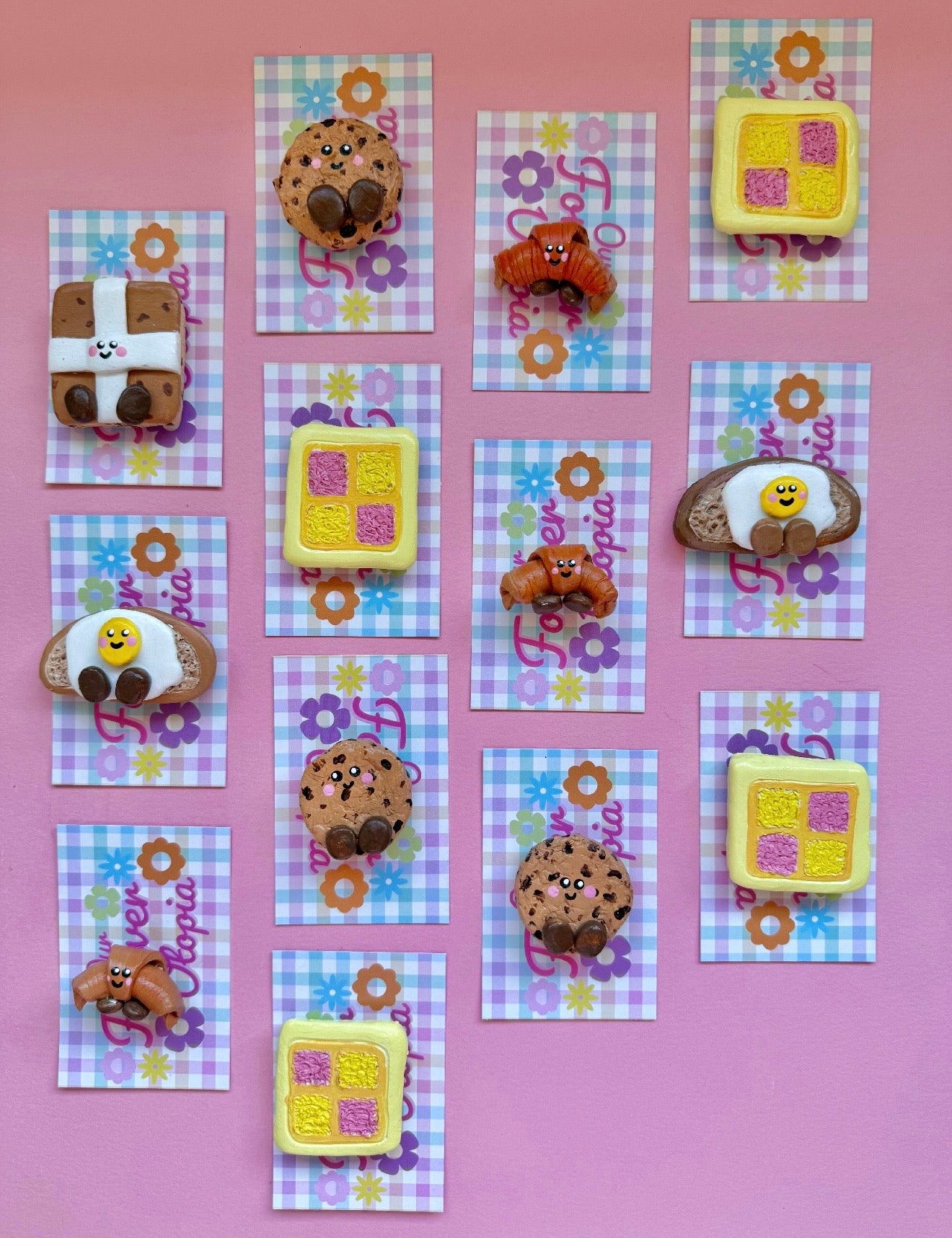 Croissant Magnet Clay Hand Painted