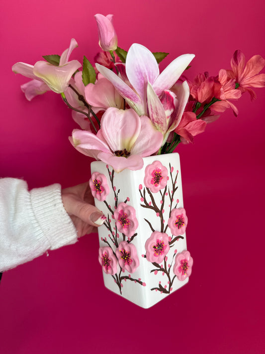 Cherry Blossom Ceramic Vase