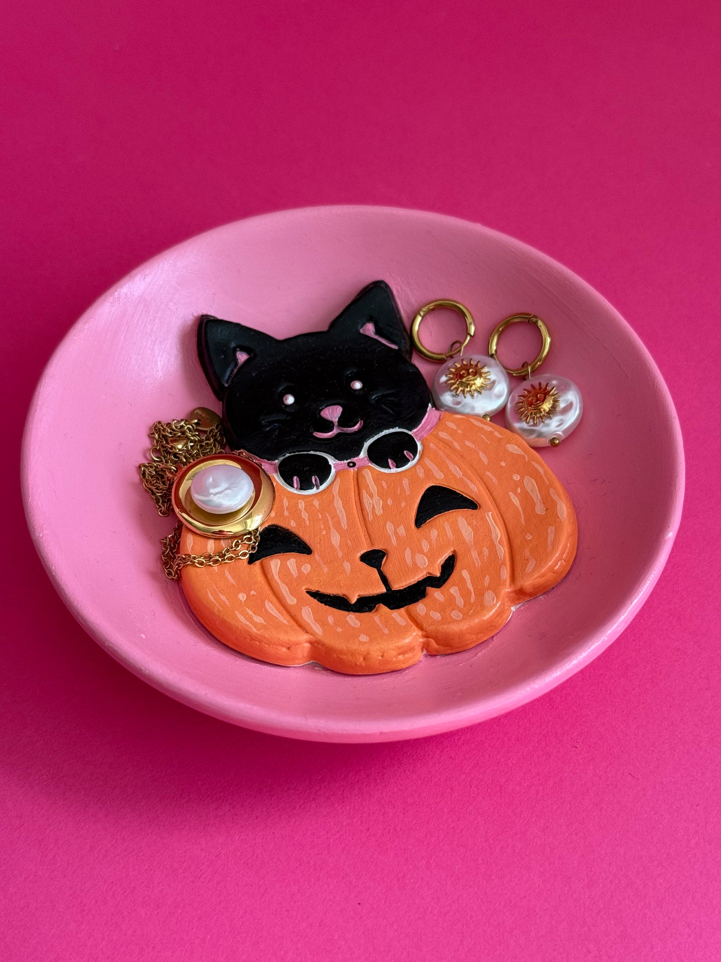 Pumpkin Cat Trinket Dish