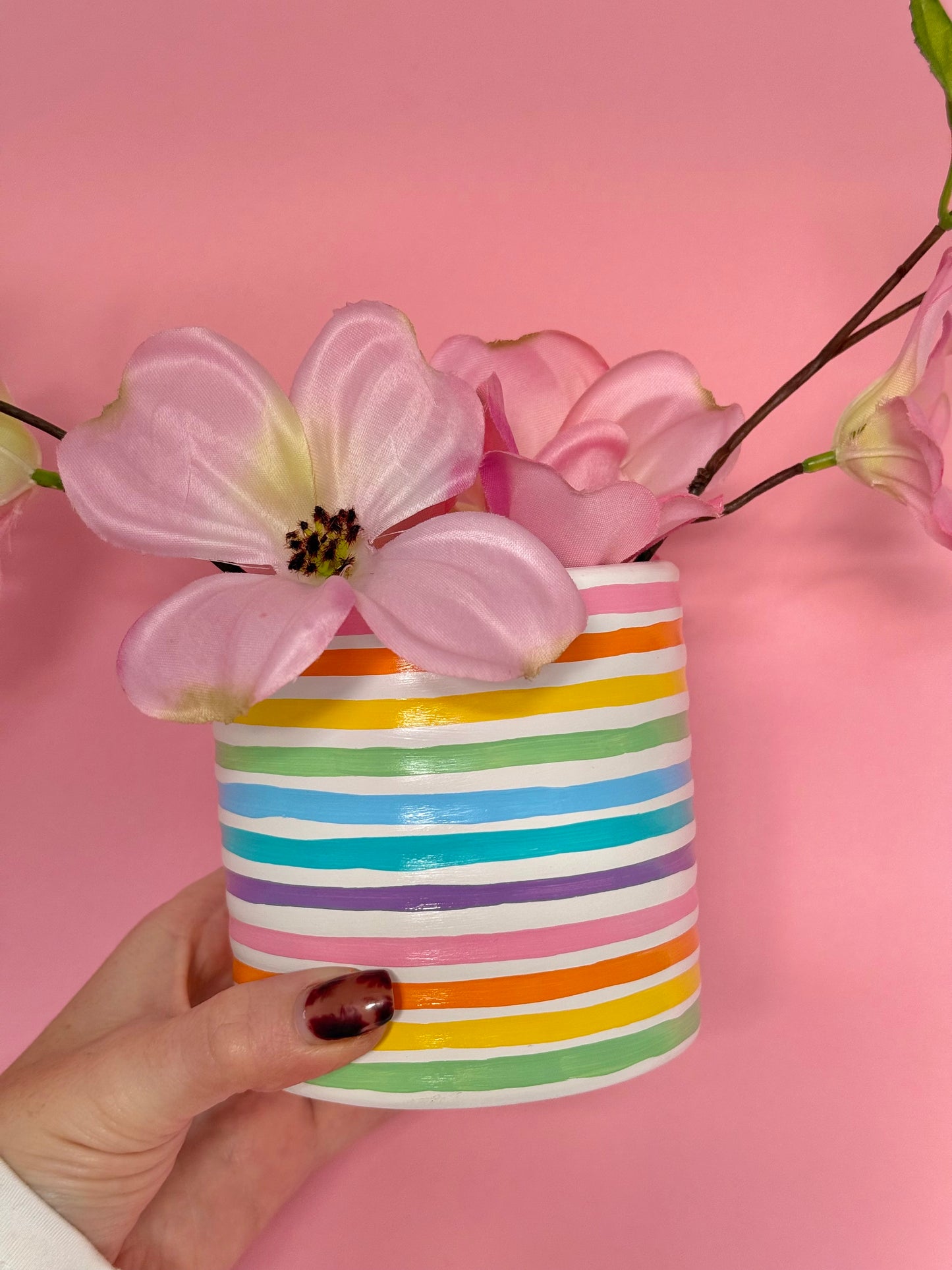Rainbow Stripe Mini Vase/Pot
