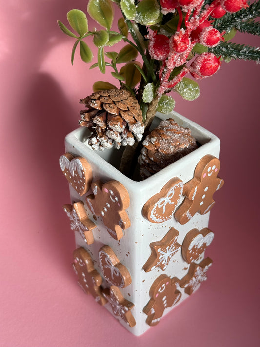 Gingerbread Biscuit Ceramic Vase
