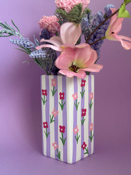 Lilac Ditsy Flower Ceramic Vase