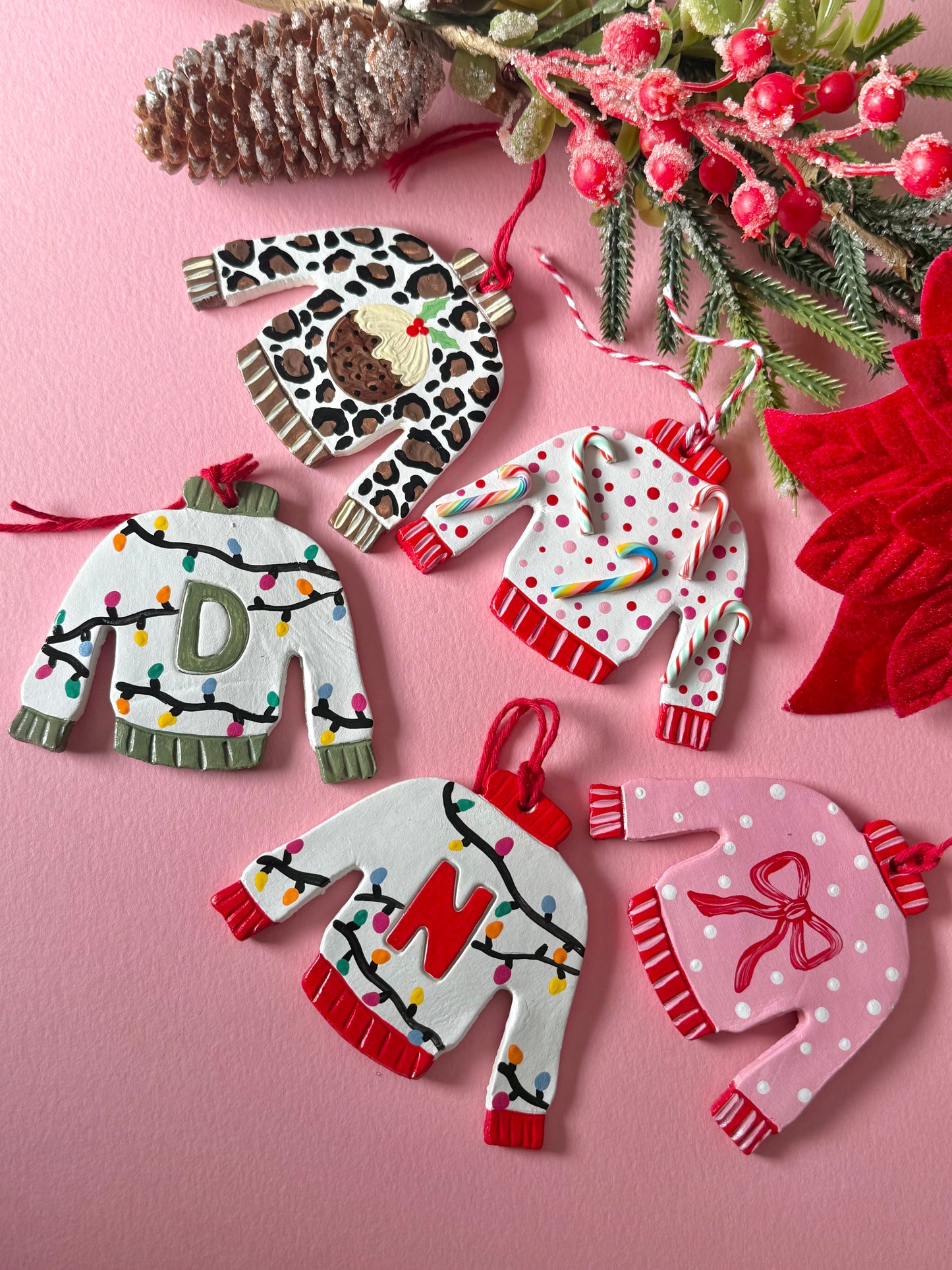 Candy Cane Christmas Jumper Bauble Tree Decoration