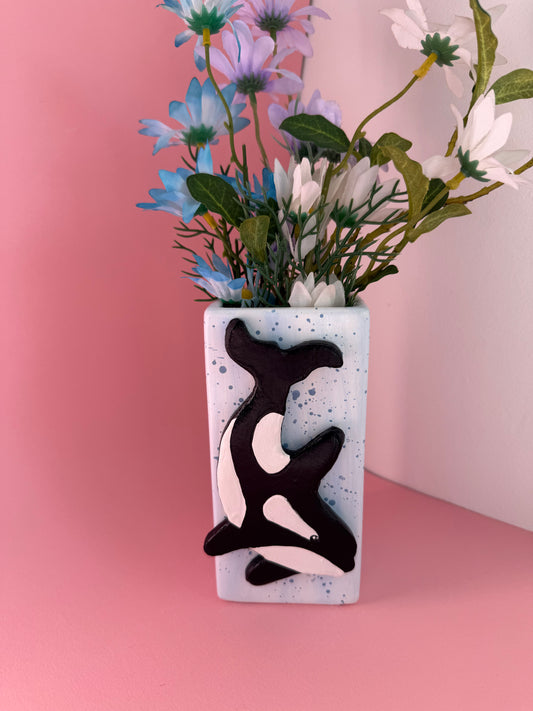 Orca Whale Ceramic Vase