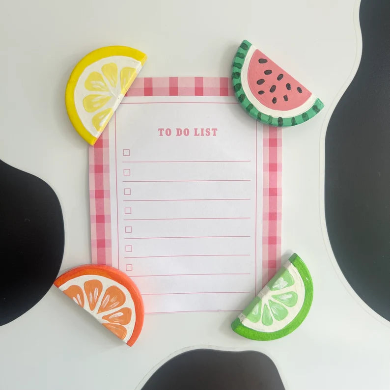 Fruit Magnets Set of 4 Fridge Magnets, Kitchen Decor, Locker Magnets Lemon, Lime, Orange, Watermelon