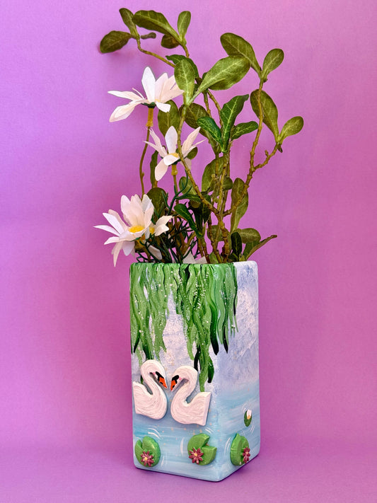Swan Lake Ceramic Vase