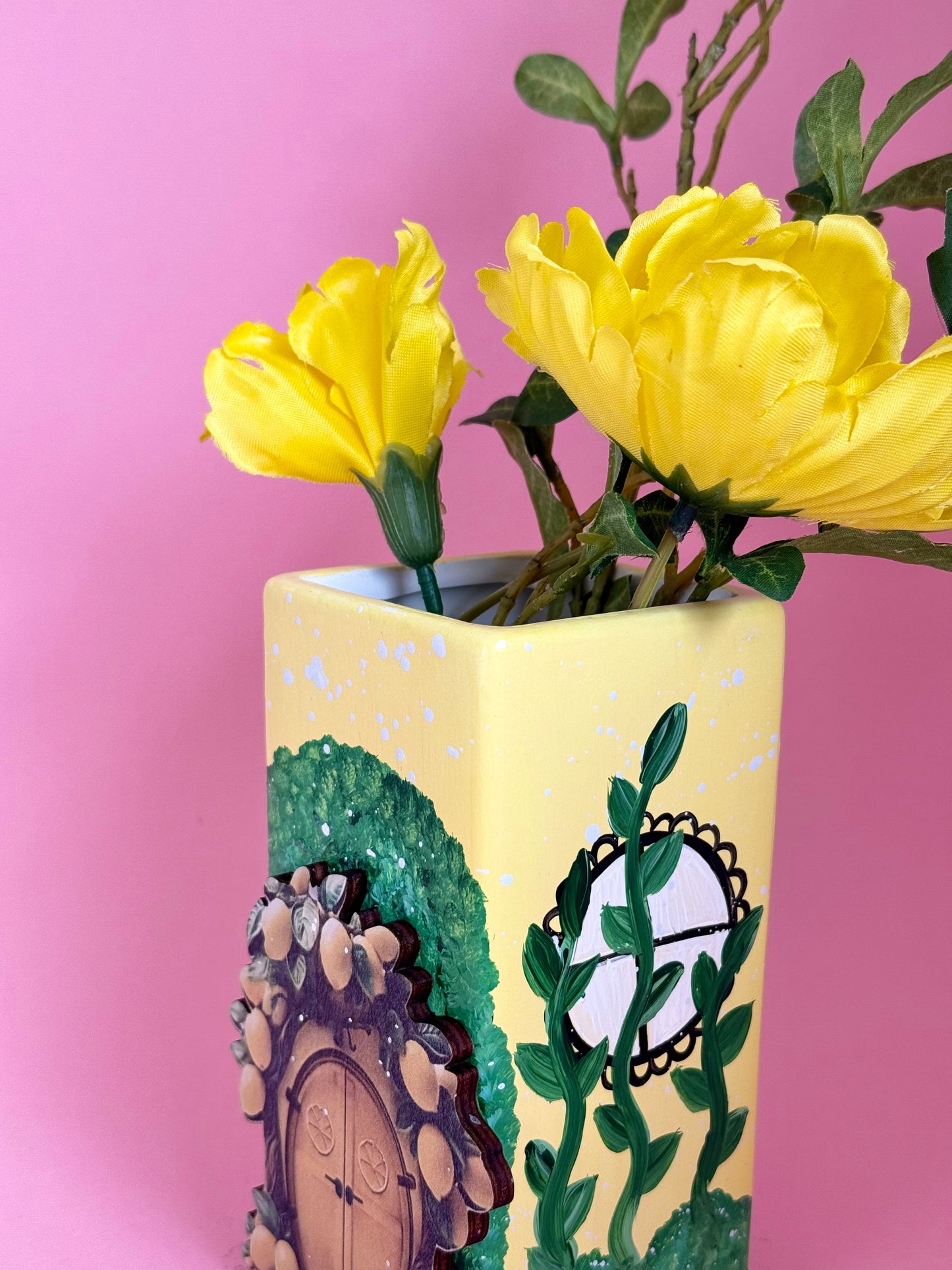 Lemon Fairy House Ceramic Vase