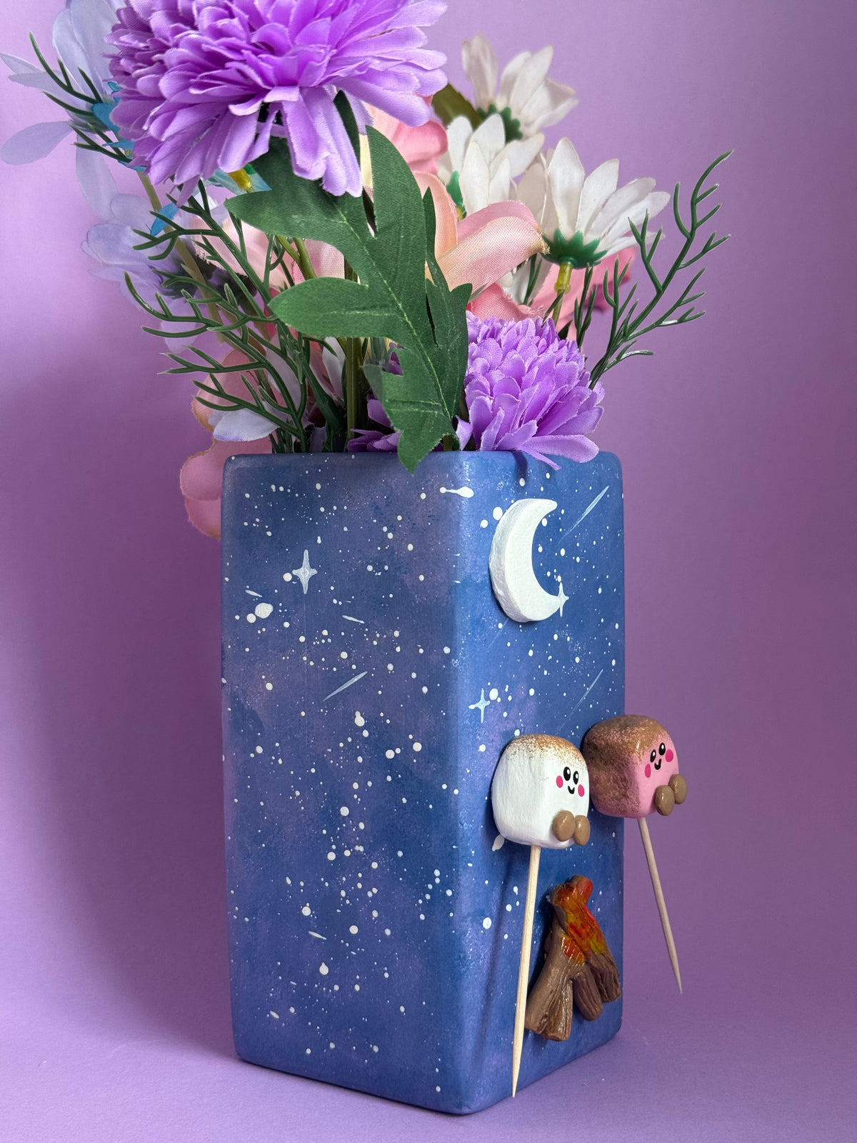 Toasted Marshmallows Starry Night Ceramic Vase