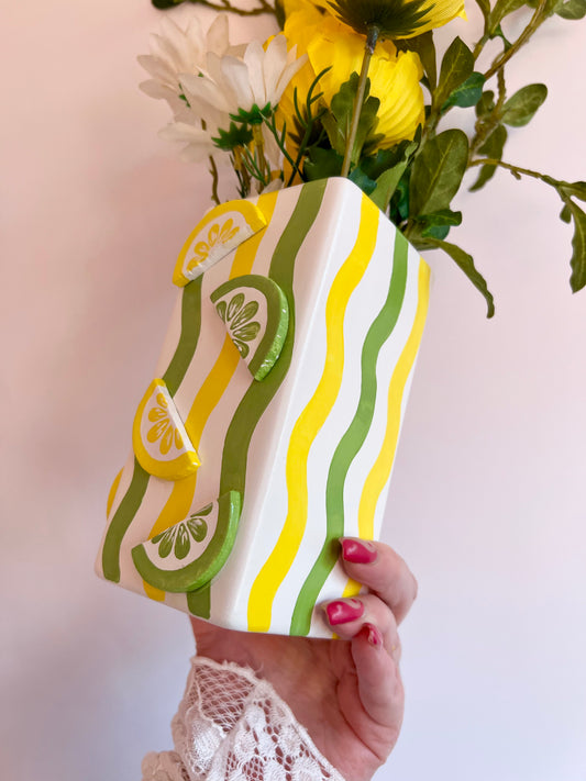 Lemon & Lime Ceramic Vase