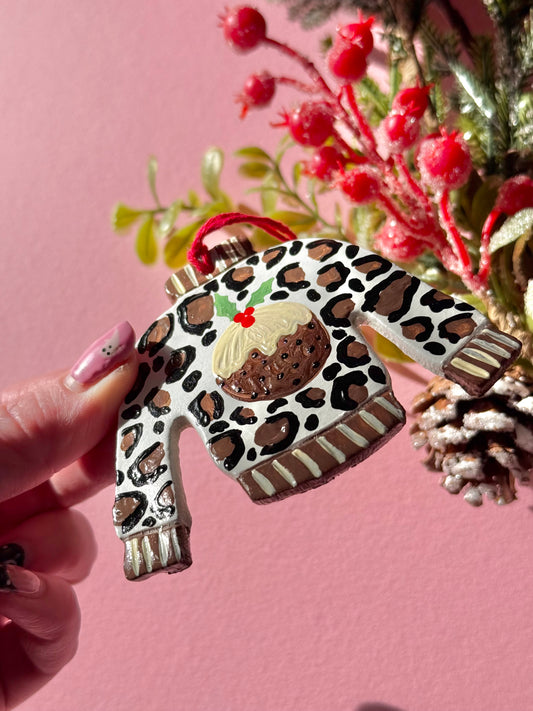 Christmas Pudding Jumper Tree Decoration