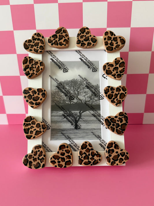 Leopard Print Heart Photo Frame