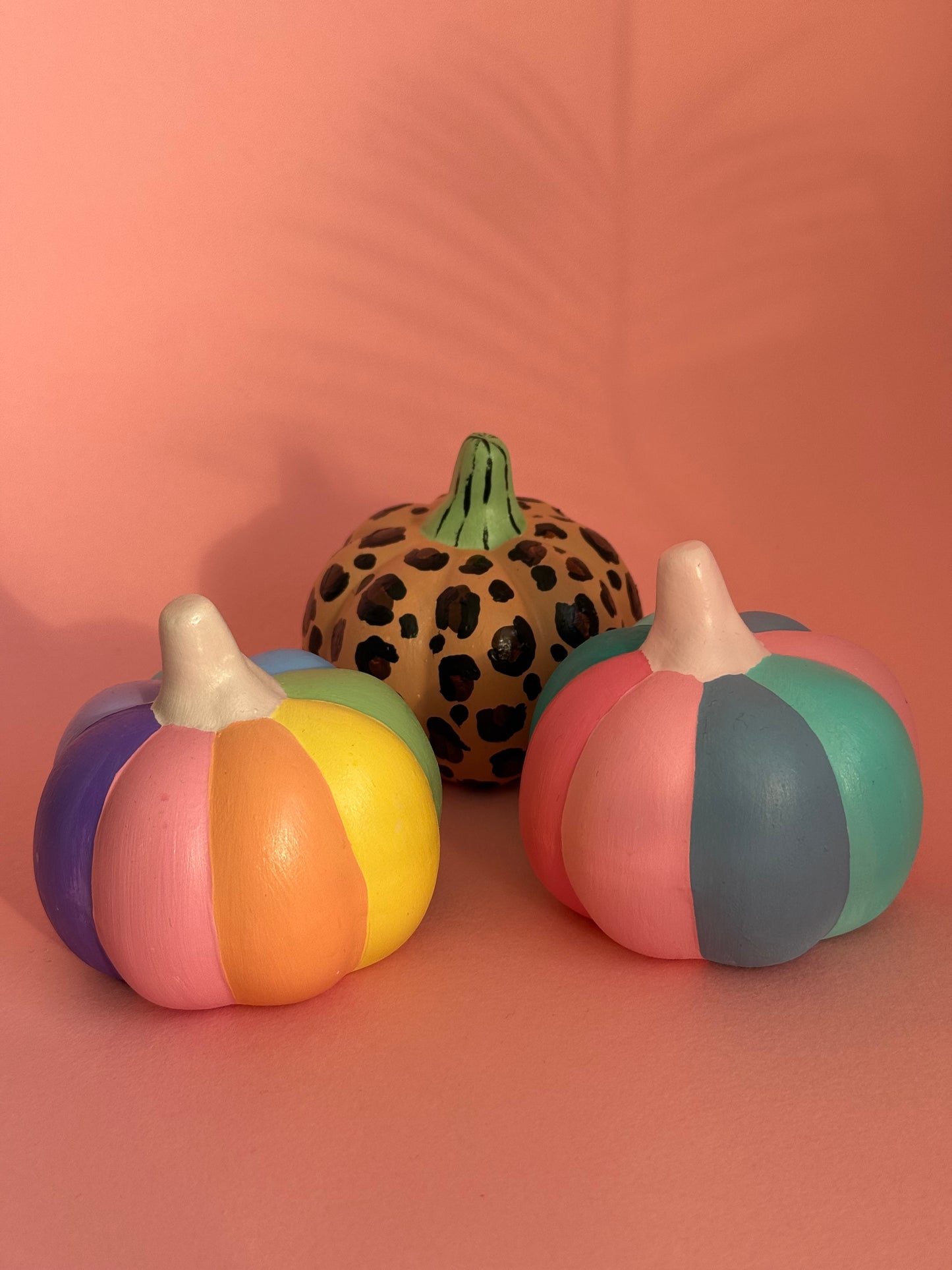 Rainbow Ceramic Pumpkin Hand Painted