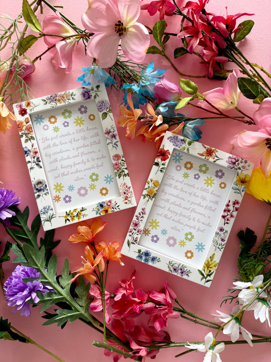 Floral Photo Frame A6 Whimsical Ditsy Gift