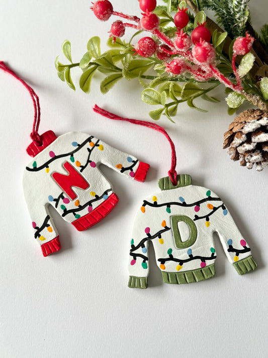 Personalised Name Christmas Jumper Bauble Tree Decoration MORE COLOURS