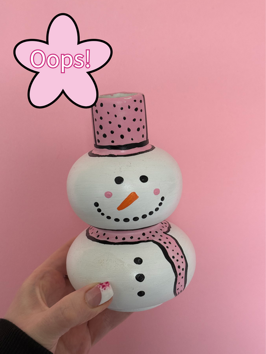 Seconds sale snowman vase