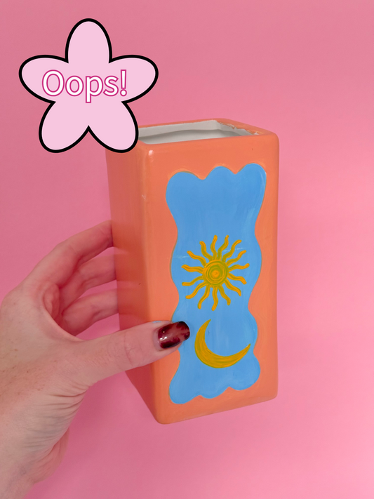 Seconds sale sun and moon vase