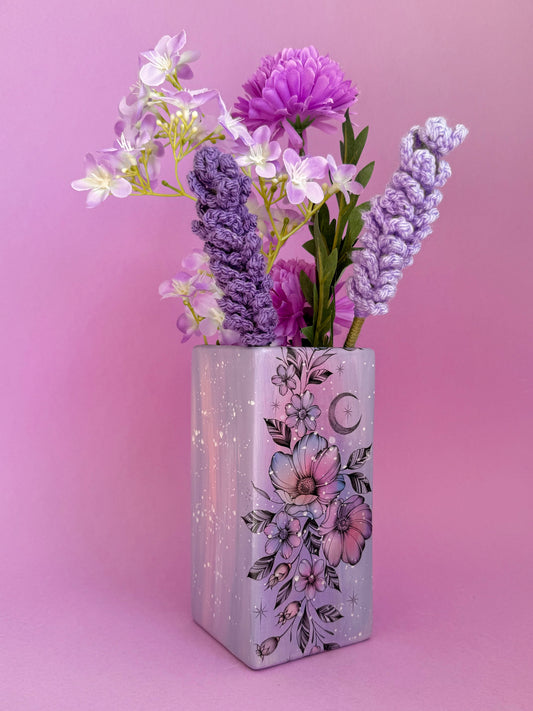 Midnight Floral Ceramic Vase