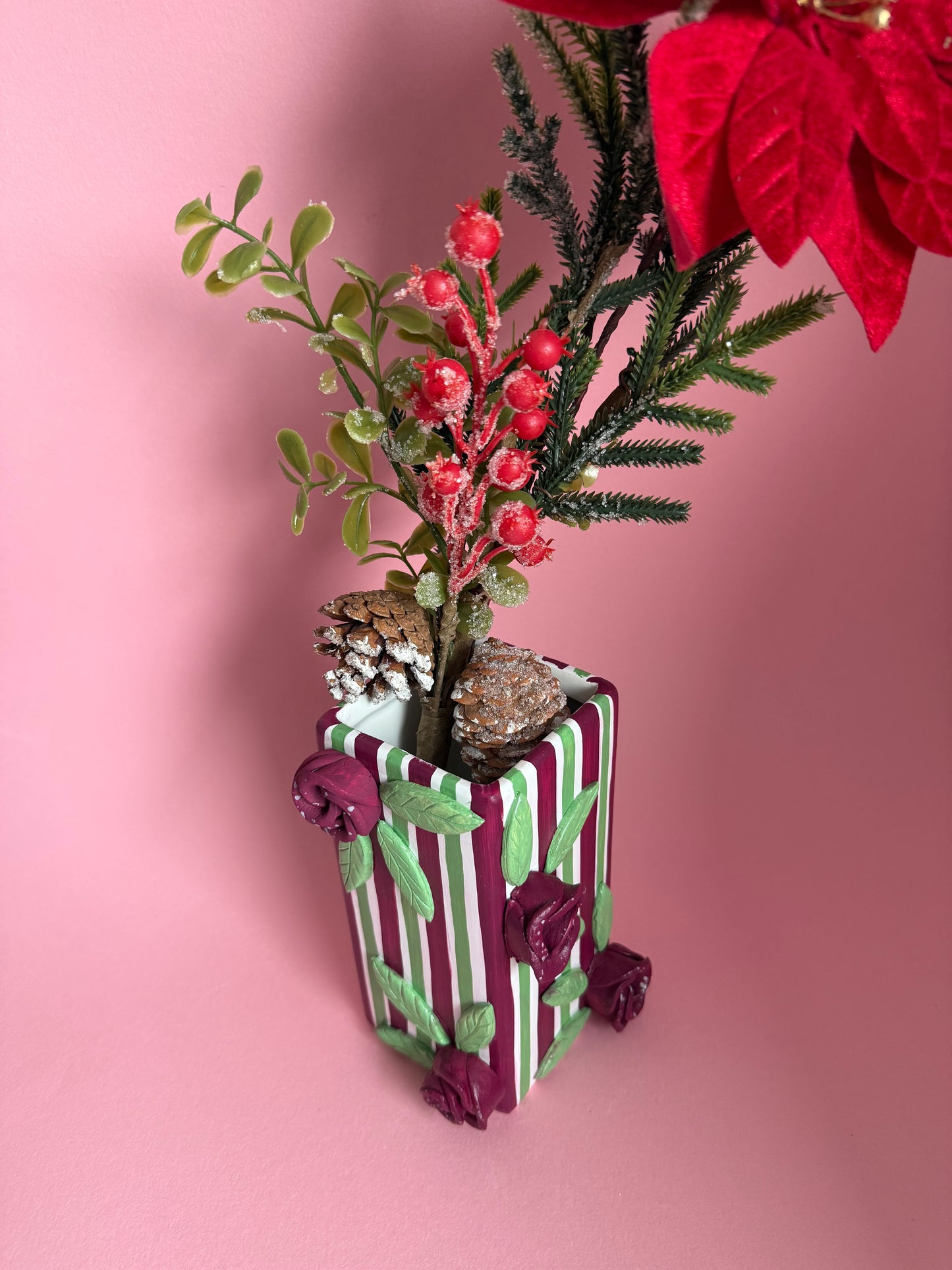 Midnight Rose Ceramic Vase