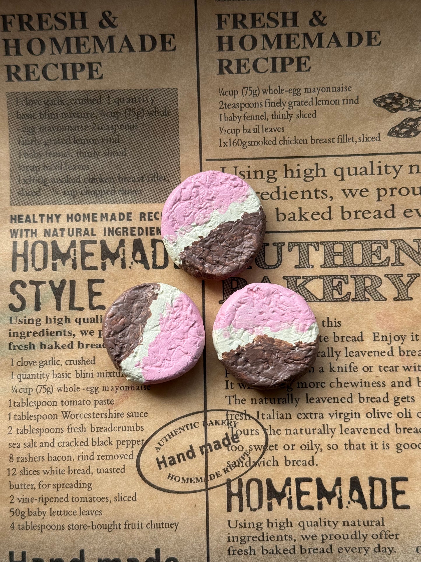 Neapolitan Ice Cream Cookie Magnet Set