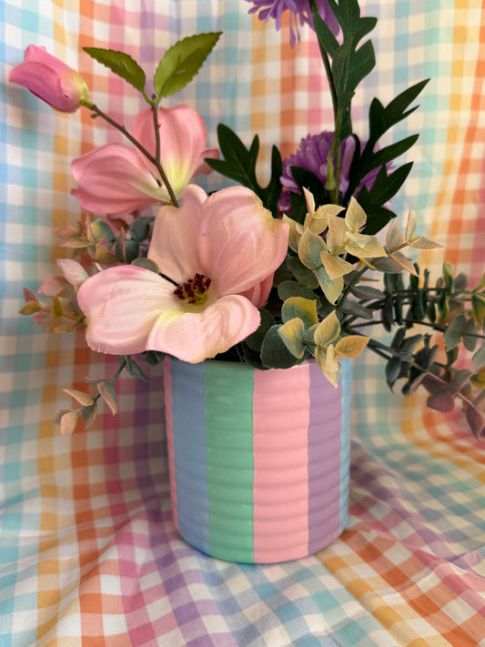 Pastel Cloud Stripe Plant Pot
