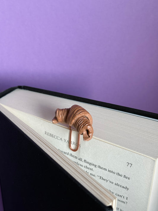 Handmade Croissant Clay Bookmark Paperclip Stationary