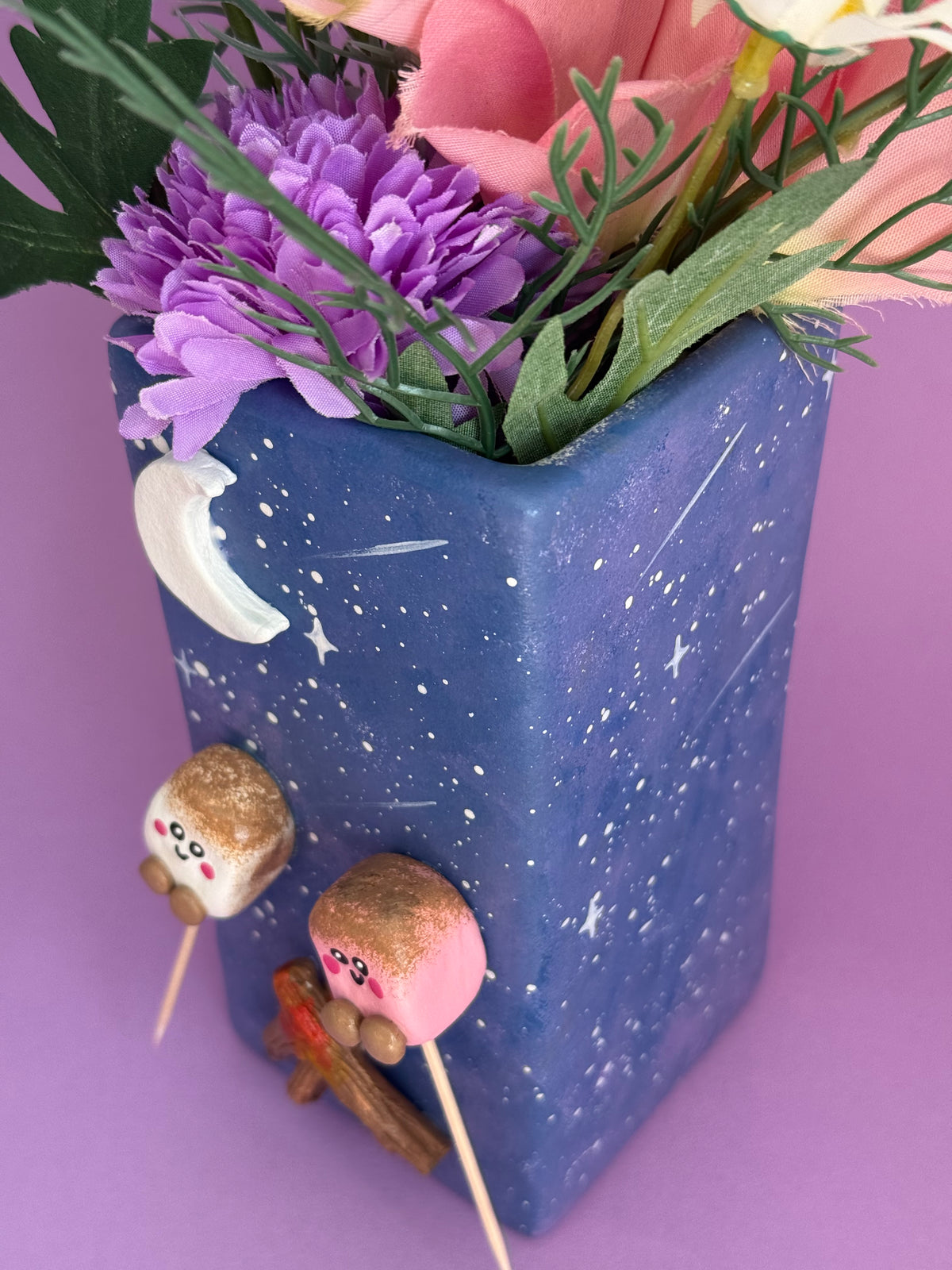 Toasted Marshmallows Starry Night Ceramic Vase