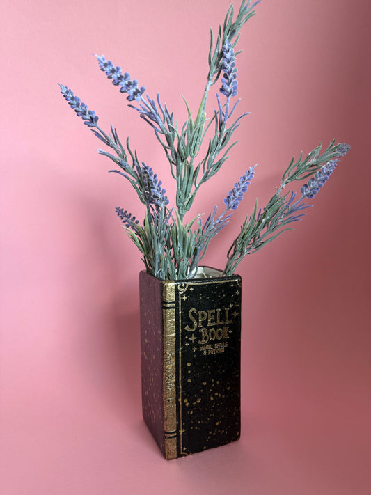 Spell Book Ceramic Vase Decoupage Witchy Fantasy