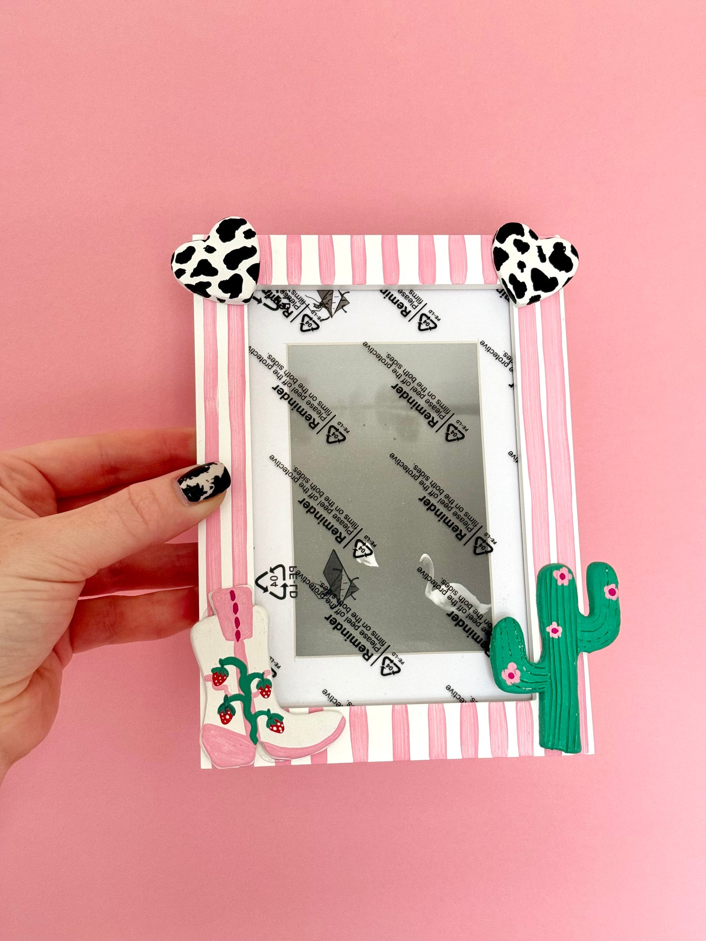 Strawberry Cowgirl Romance Photo Frame