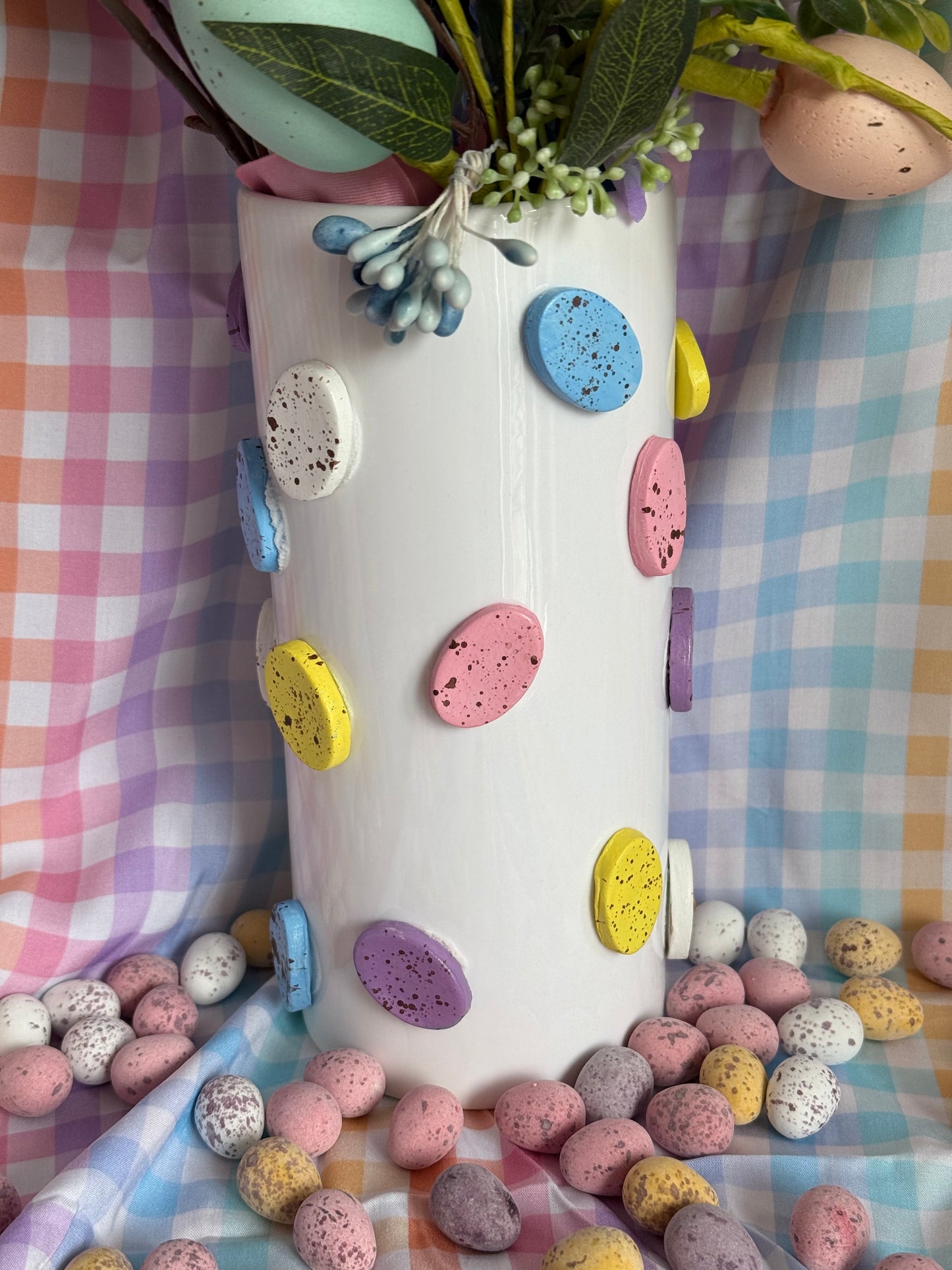 Tall Mini Eggs Ceramic Vase