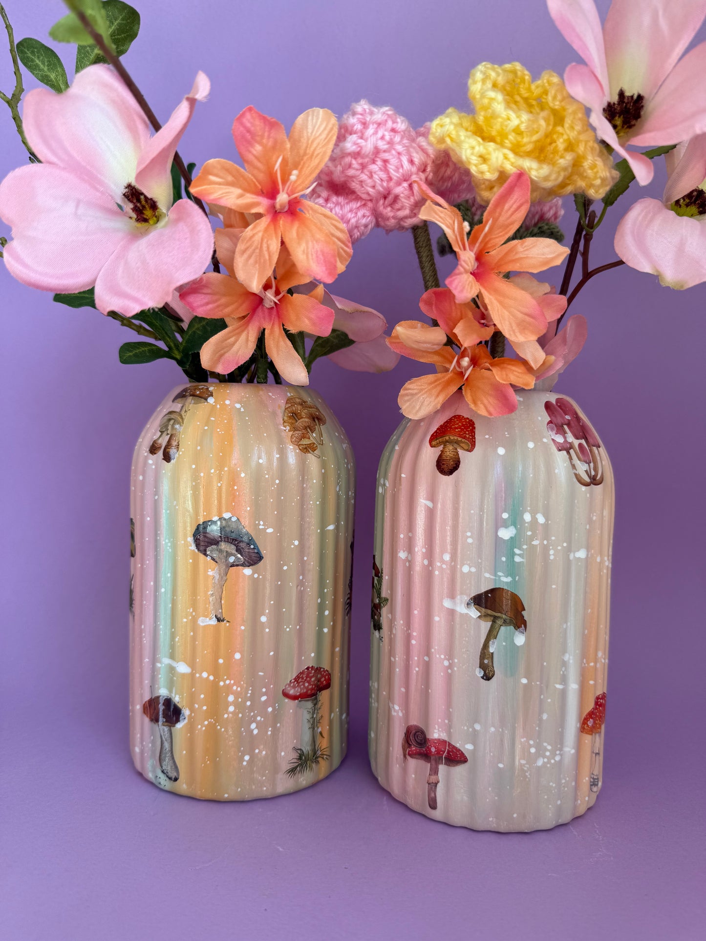 Toadstool Mushroom Ceramic Vase