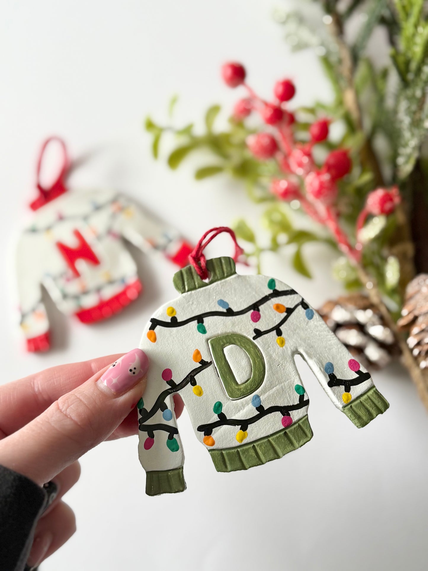 Personalised Name Christmas Jumper Bauble Tree Decoration MORE COLOURS