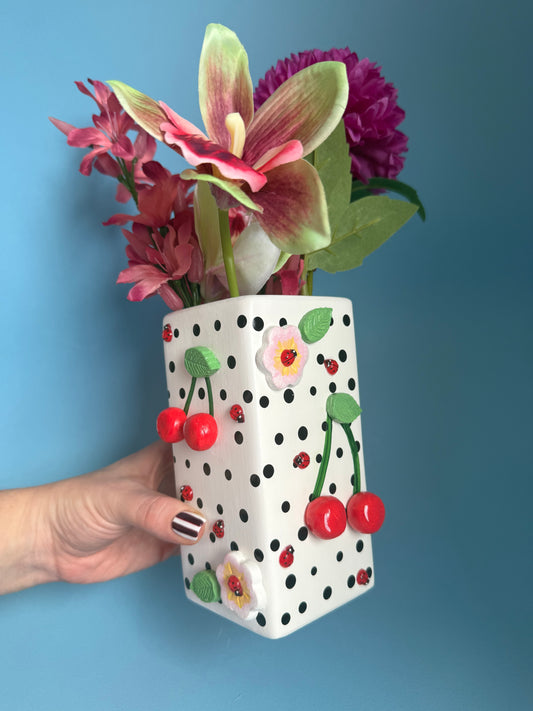 Dotty Lucky Ladybird Ceramic Vase
