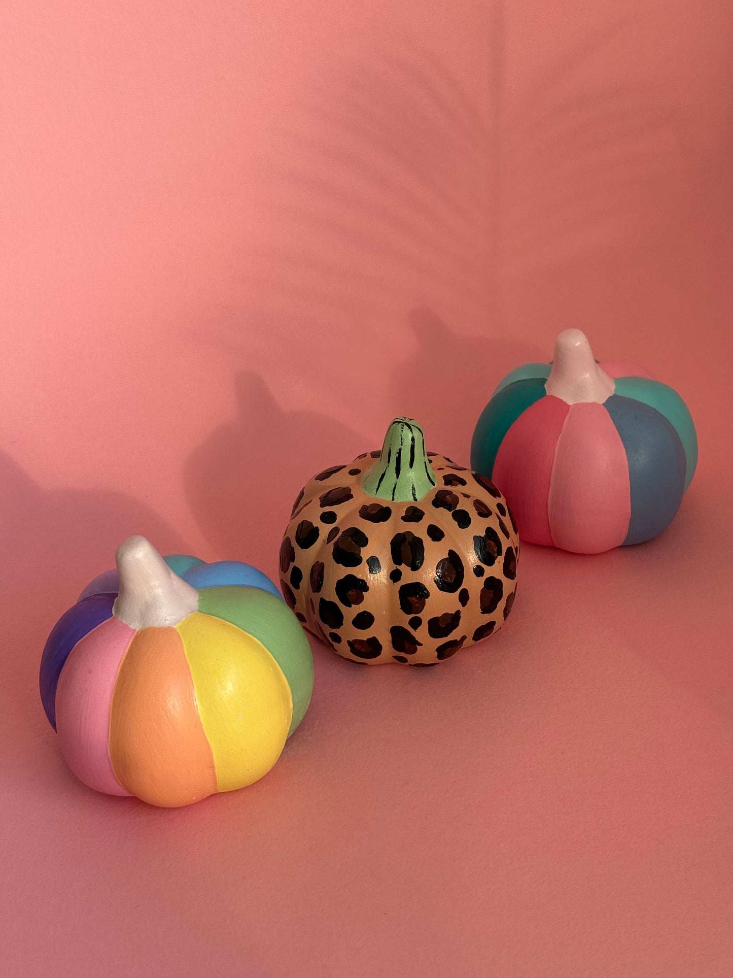 Rainbow Ceramic Pumpkin Hand Painted