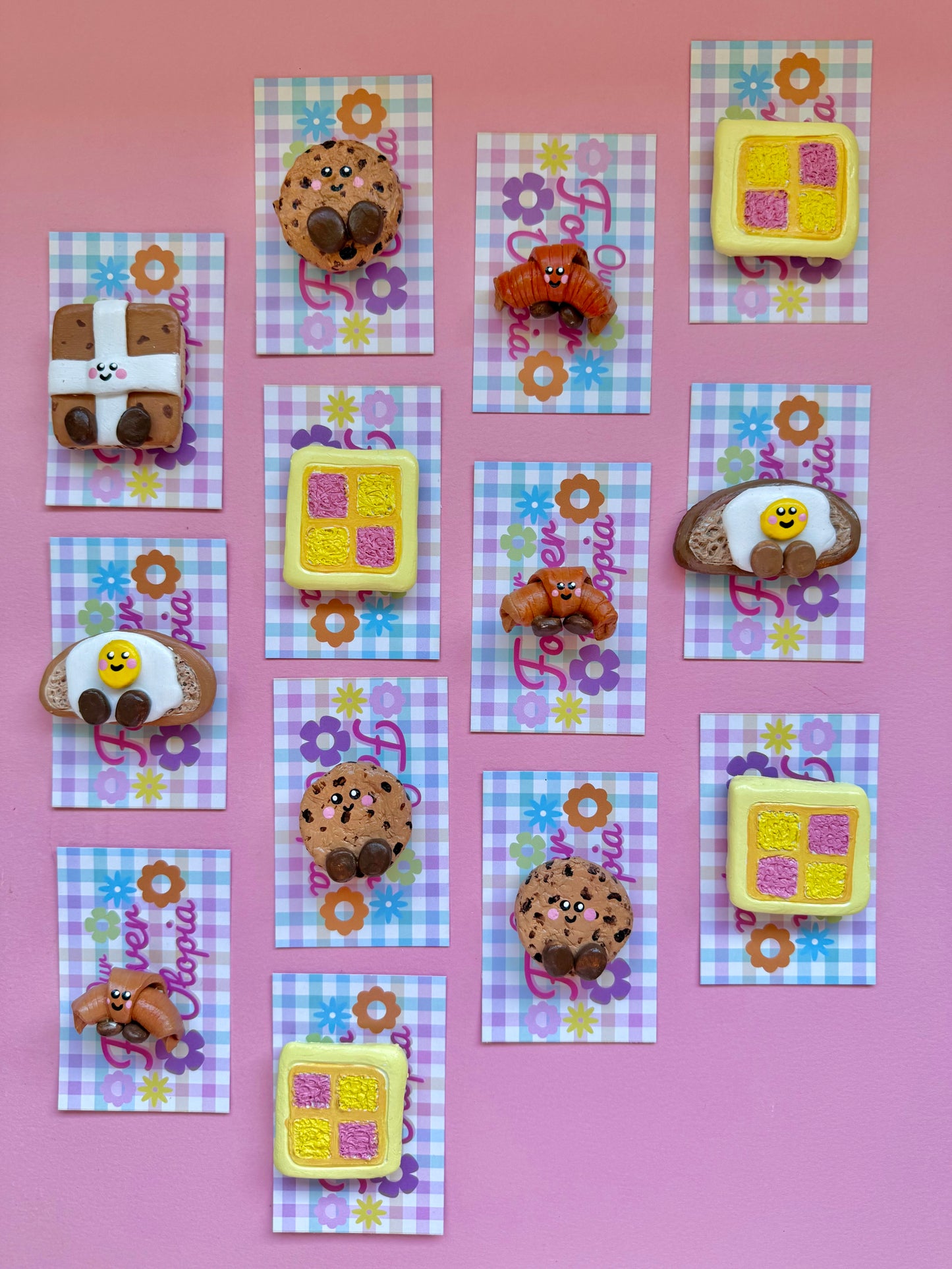 Battenberg Cake Magnet Hand Painted