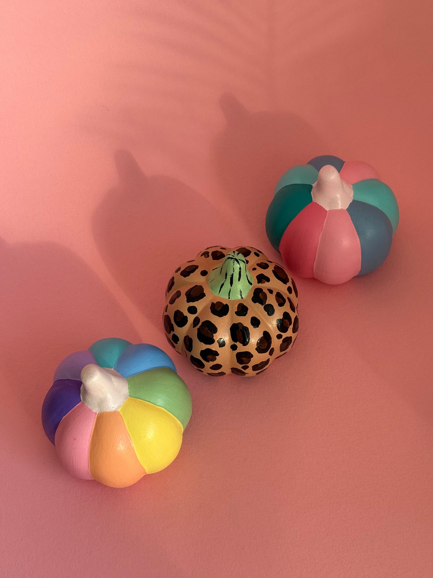 Rainbow Ceramic Pumpkin Hand Painted