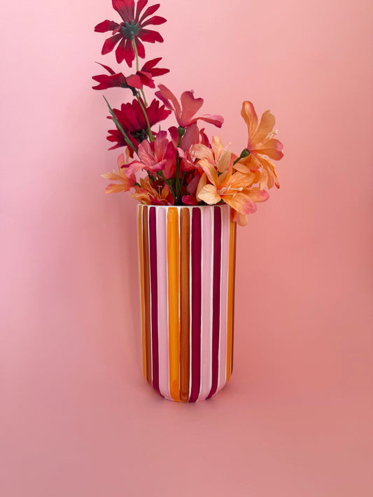 Autumn Stripe Ceramic Vase
