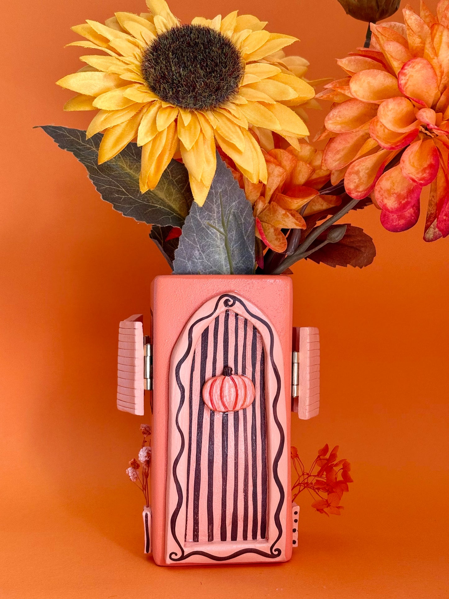 Pumpkin House Ceramic Vase