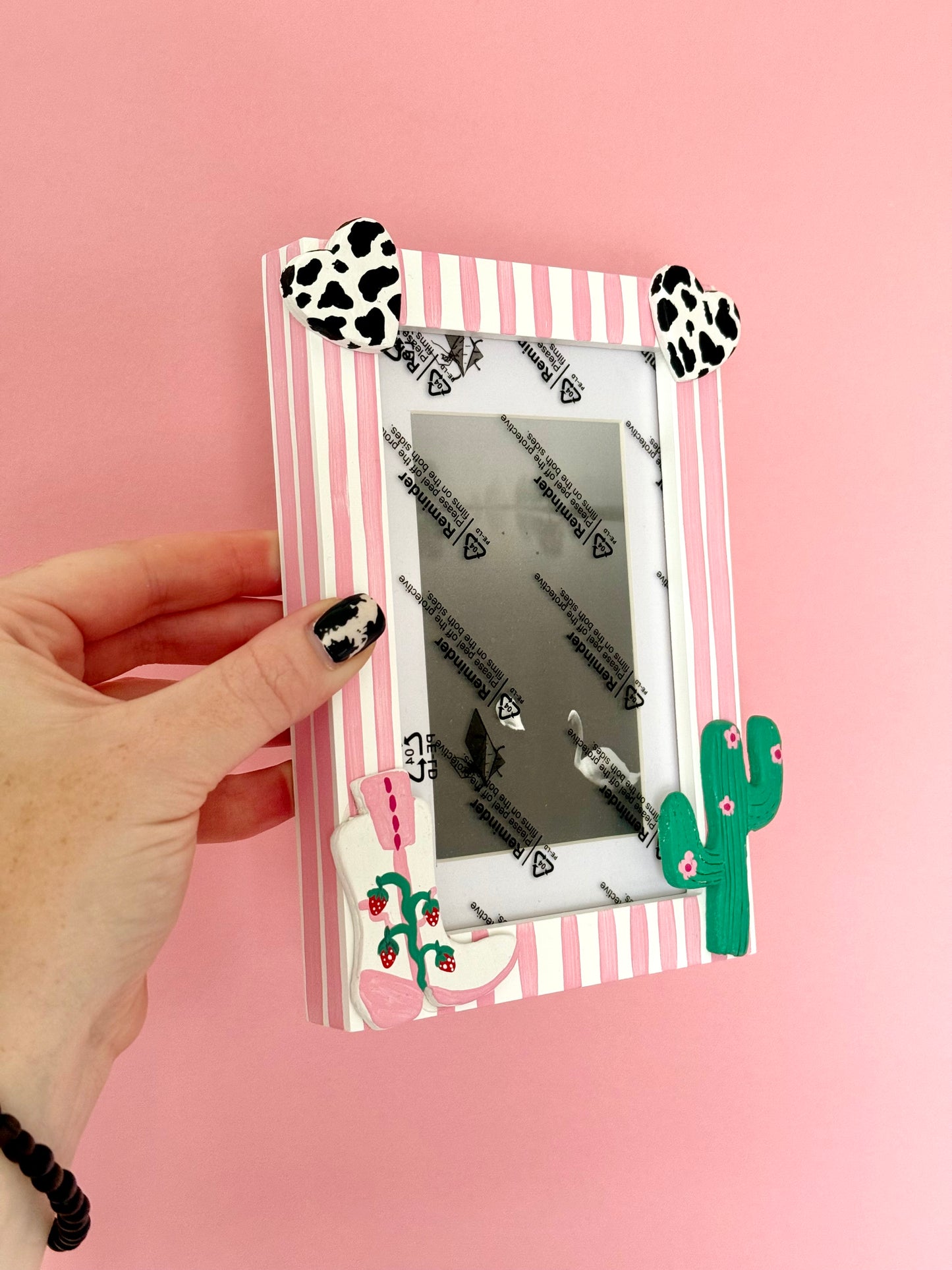 Strawberry Cowgirl Romance Photo Frame
