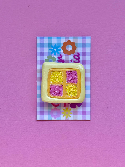 Battenberg Cake Magnet Hand Painted