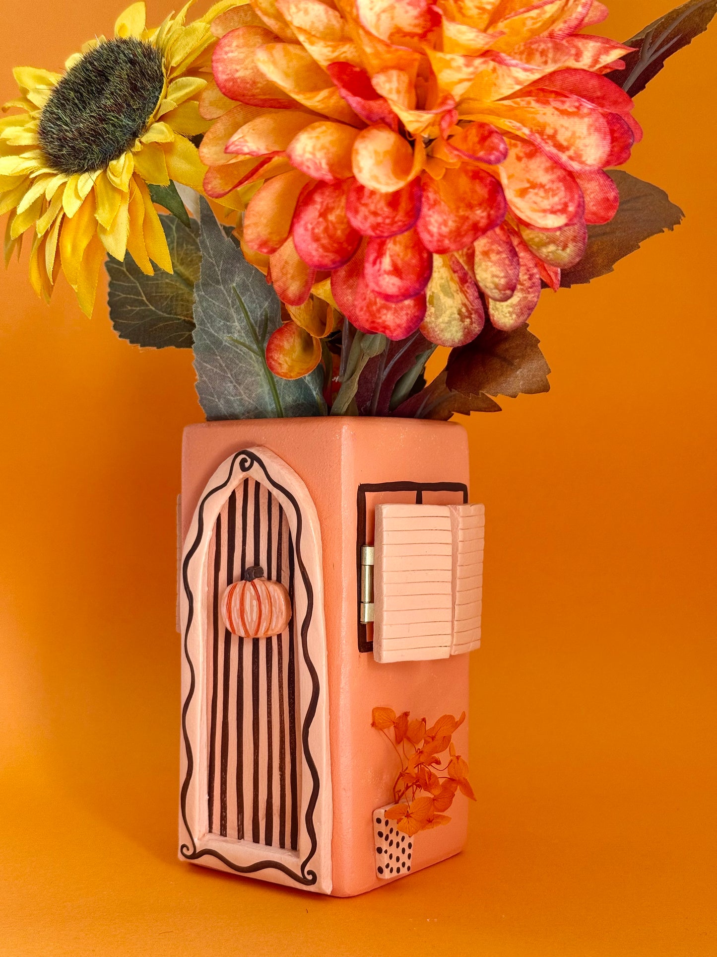 Pumpkin House Ceramic Vase