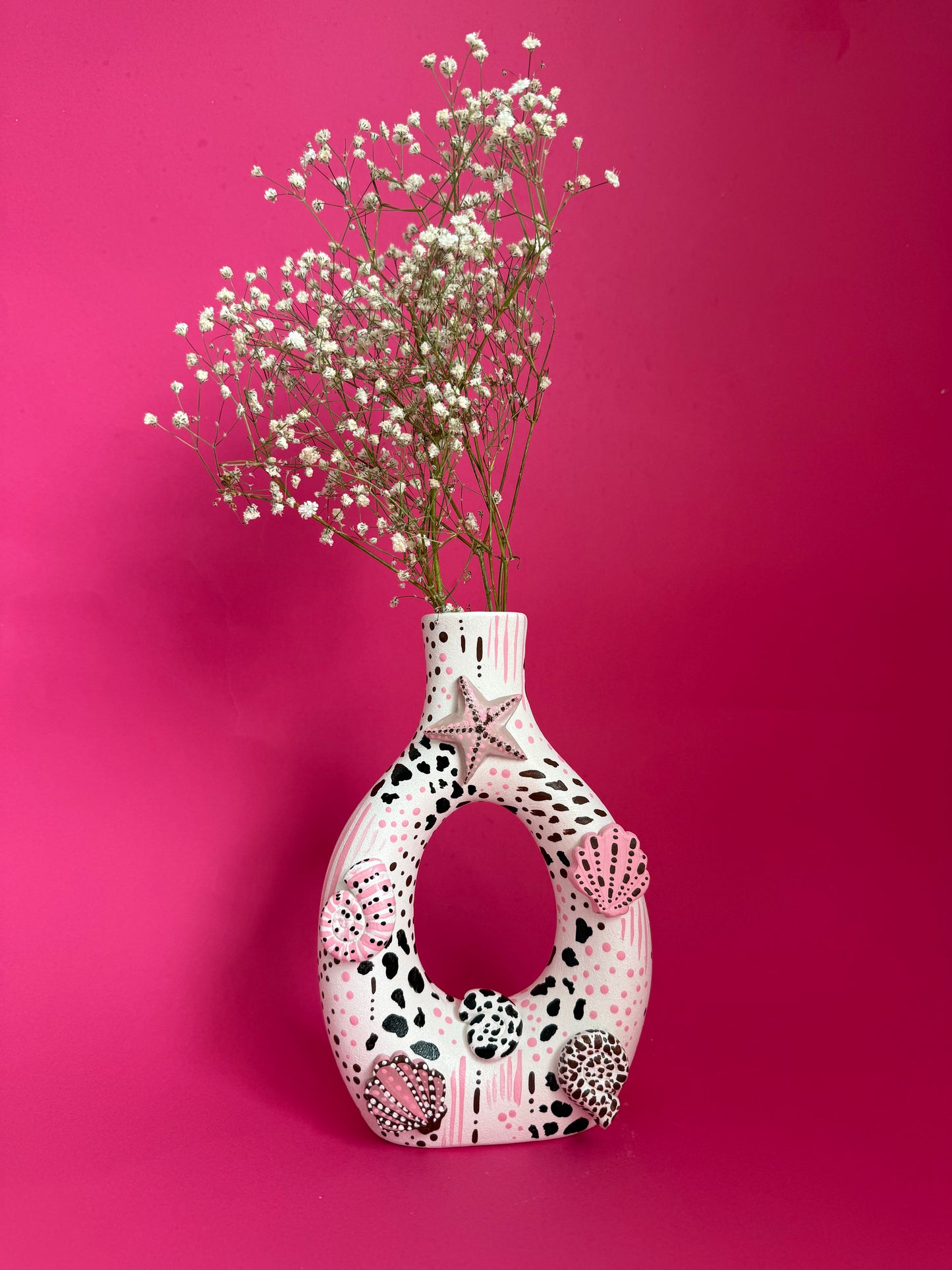 Original Pink & Brown Shell Vase