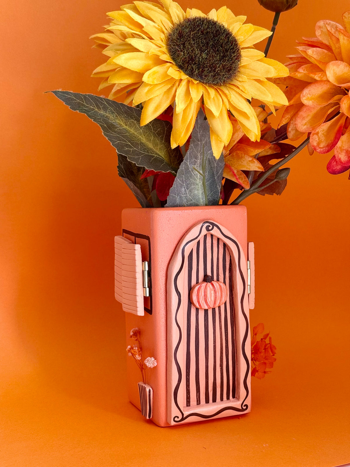 Pumpkin House Ceramic Vase