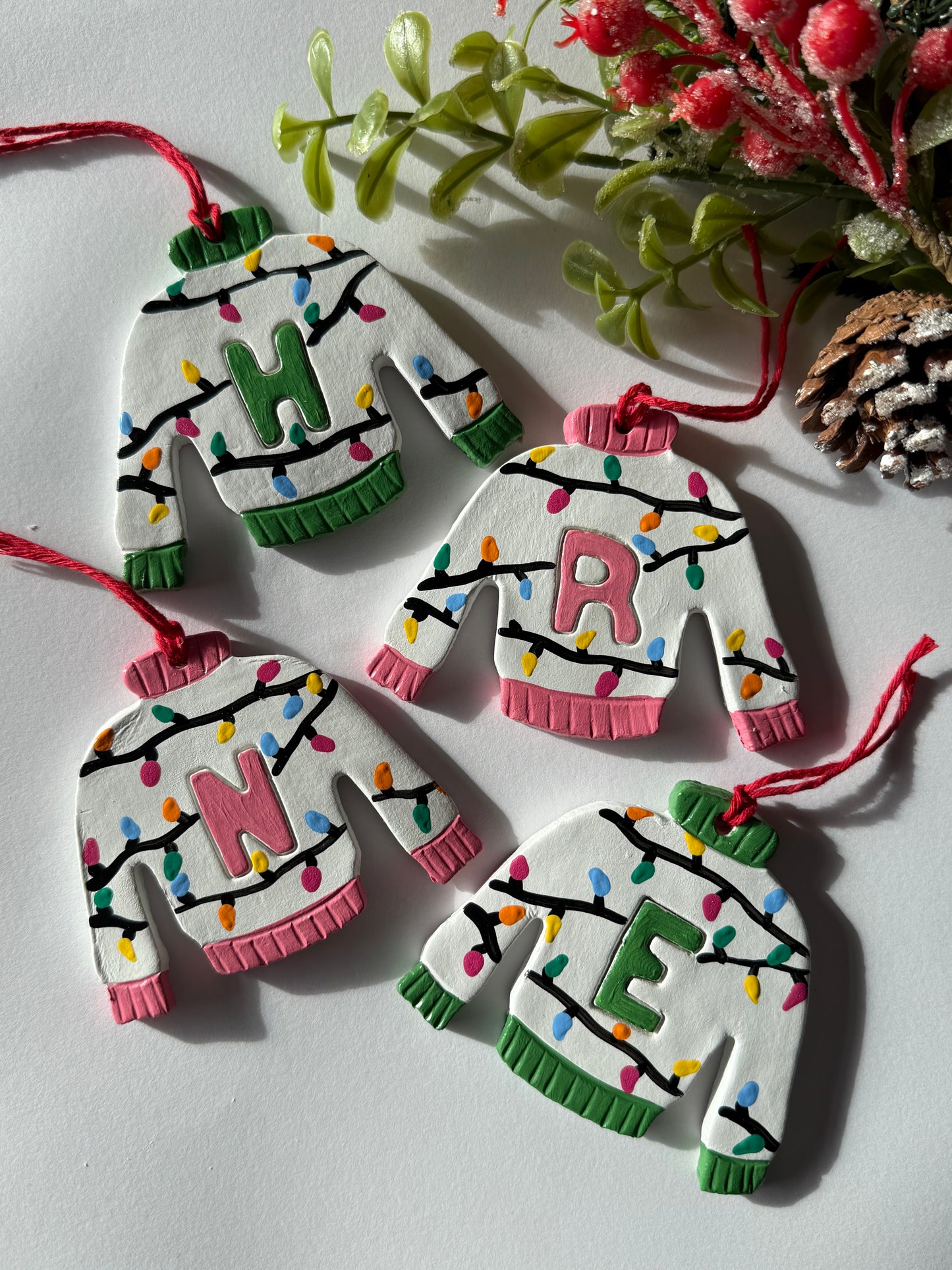 Personalised Name Christmas Jumper Bauble Tree Decoration MORE COLOURS