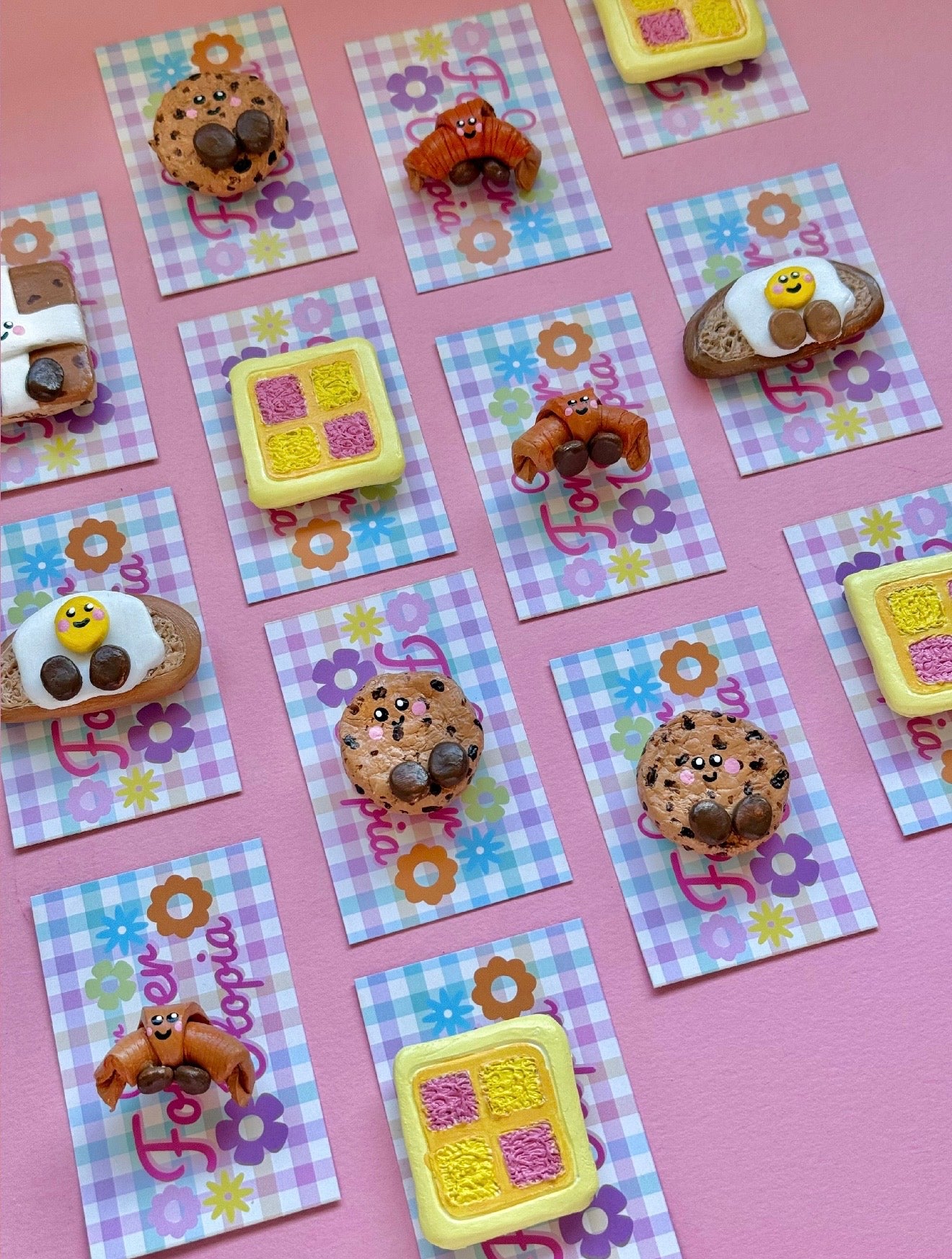 Croissant Magnet Clay Hand Painted