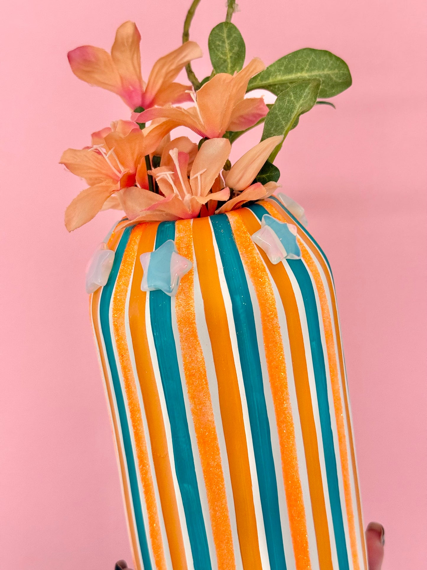 “Showgirl” with Opalite Stars Ceramic Vase