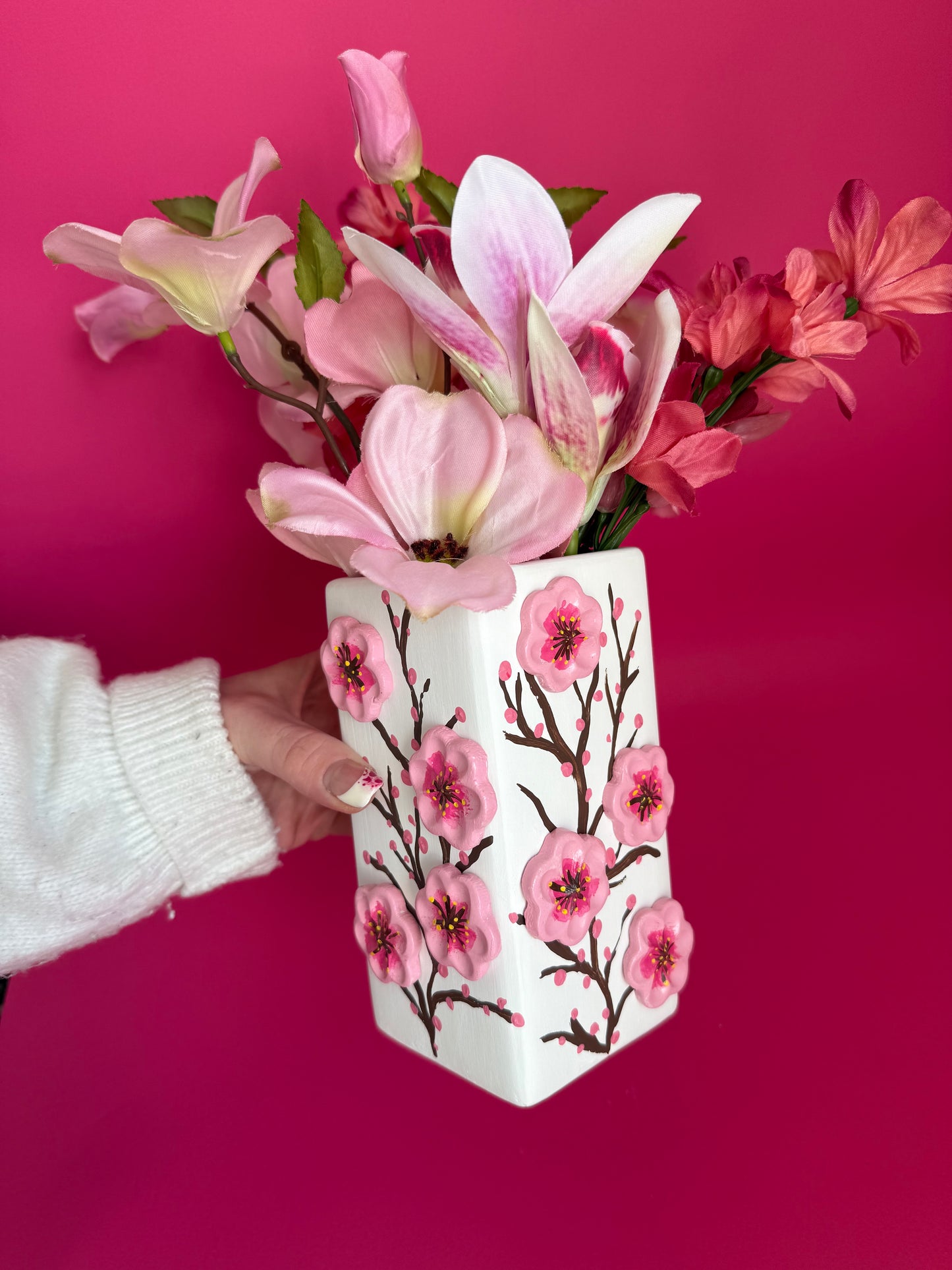 Cherry Blossom Ceramic Vase