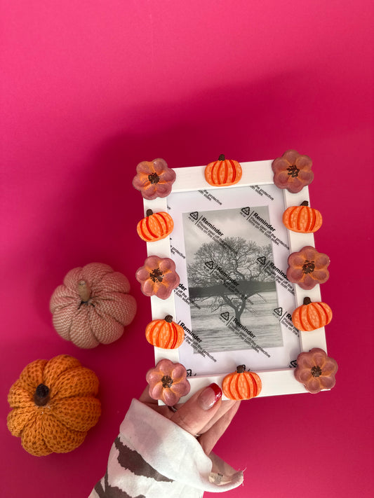 Floral Pumpkins Photo Frame